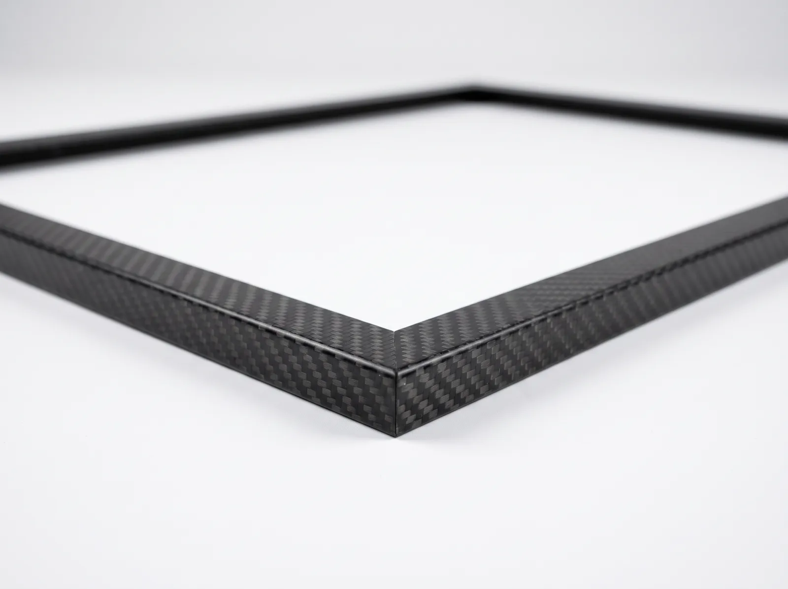 Carbon fiber frame corner, close up