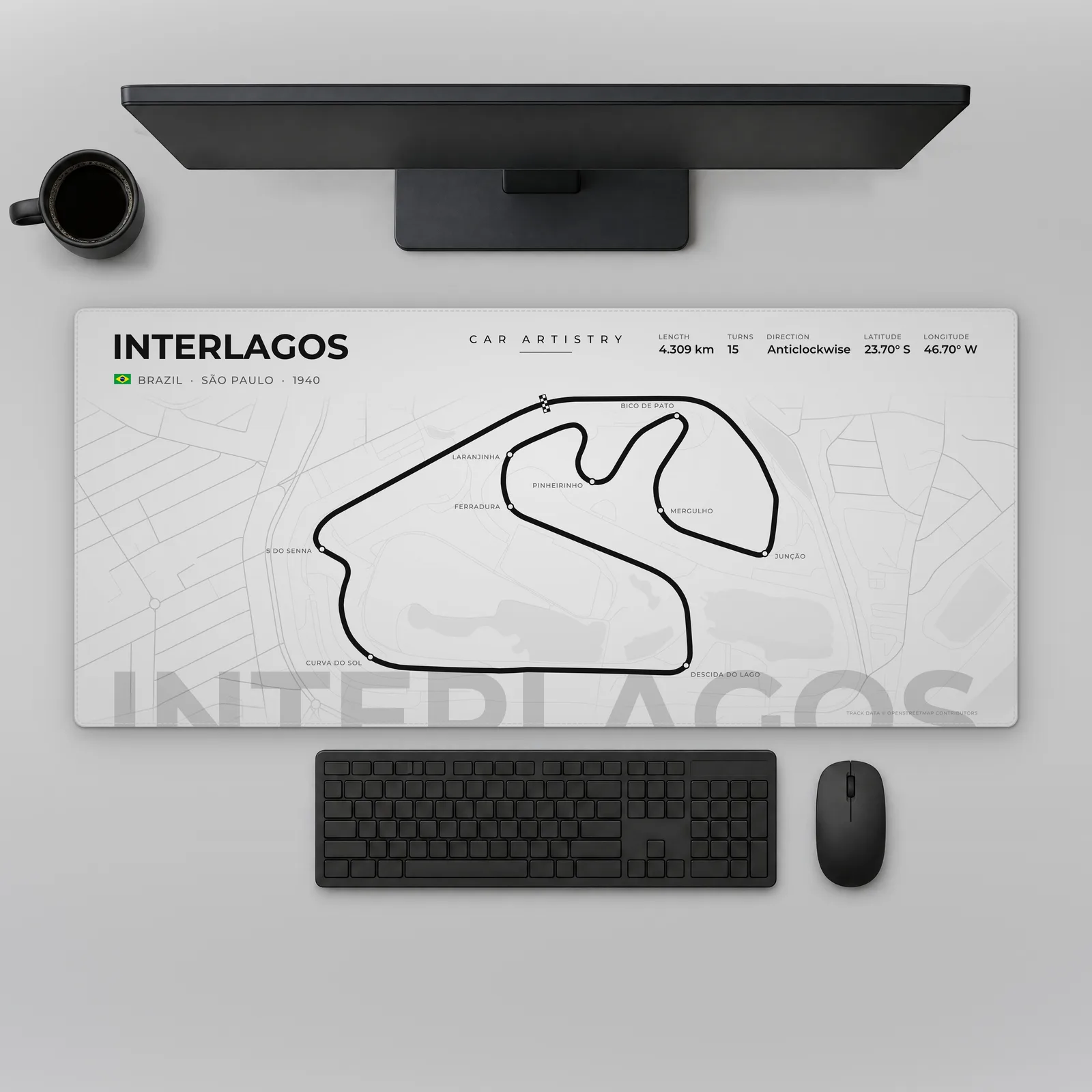 Interlagos Racetrack – Profile Series Tapis de souris