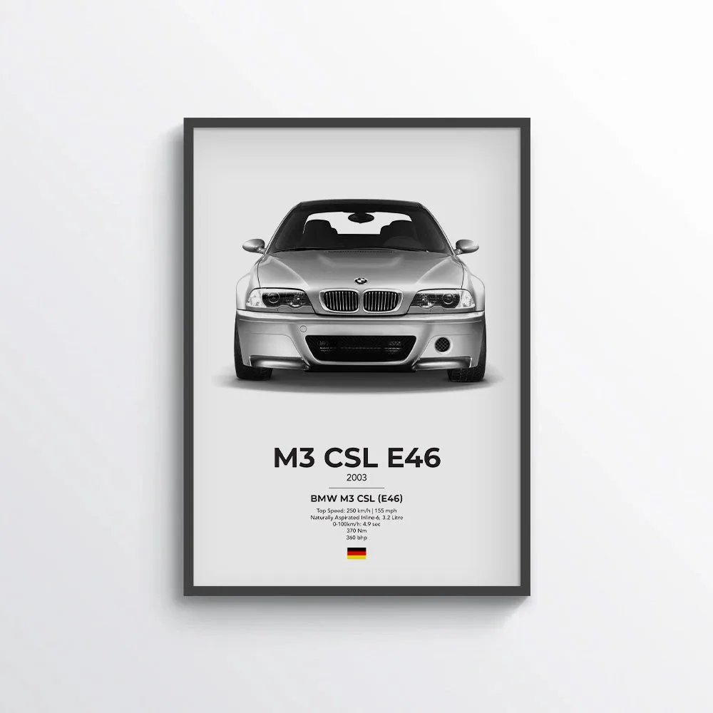 BMW E46 M3 CSL Poster