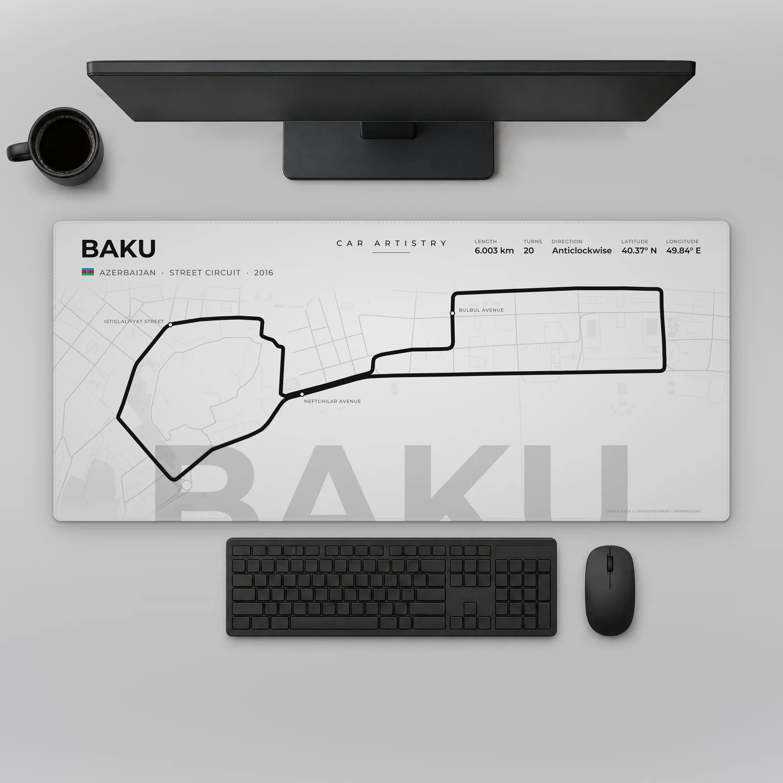 Baku Racetrack – Profile Series Tapis de souris
