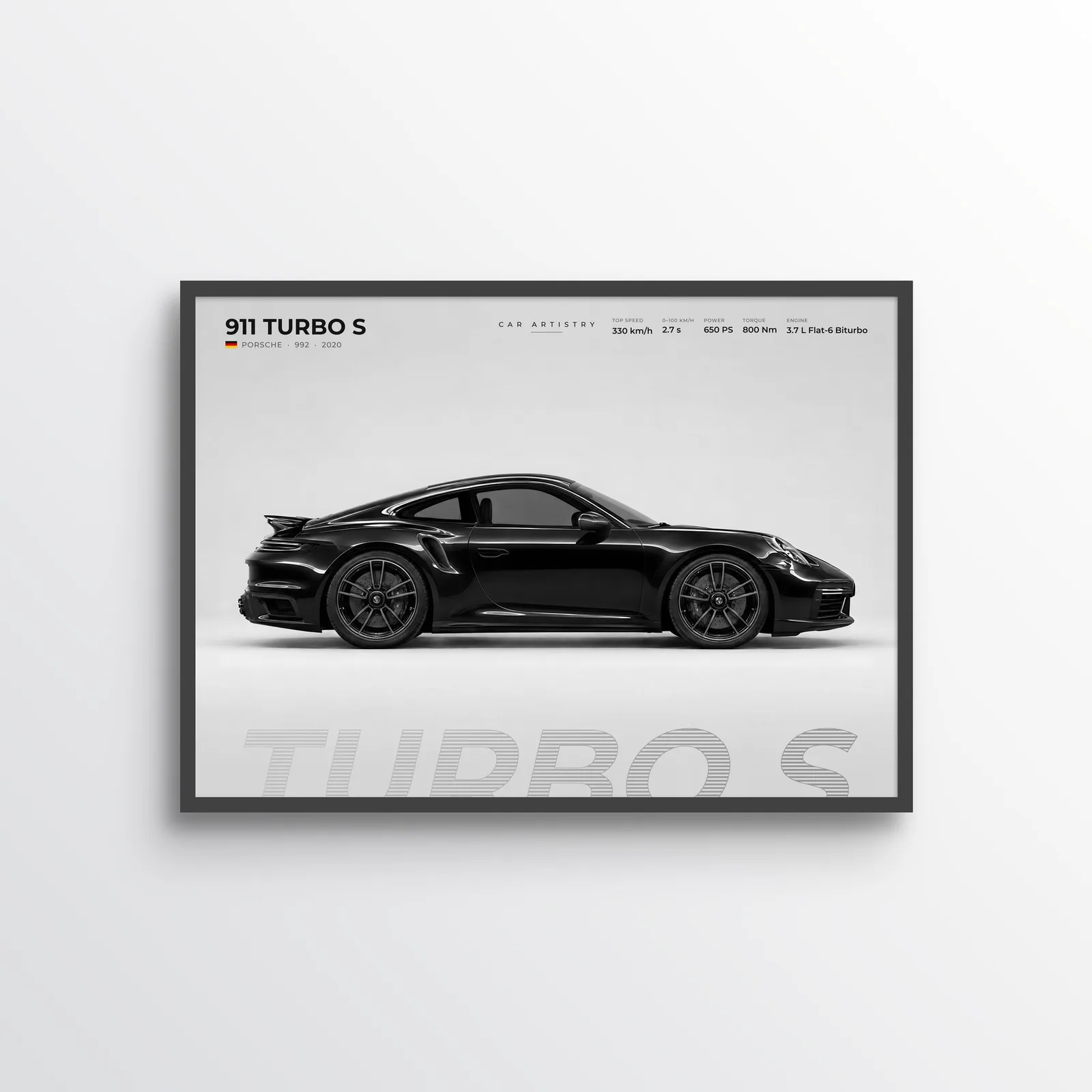 Porsche 911 Turbo S (992) – Profile Series Poster