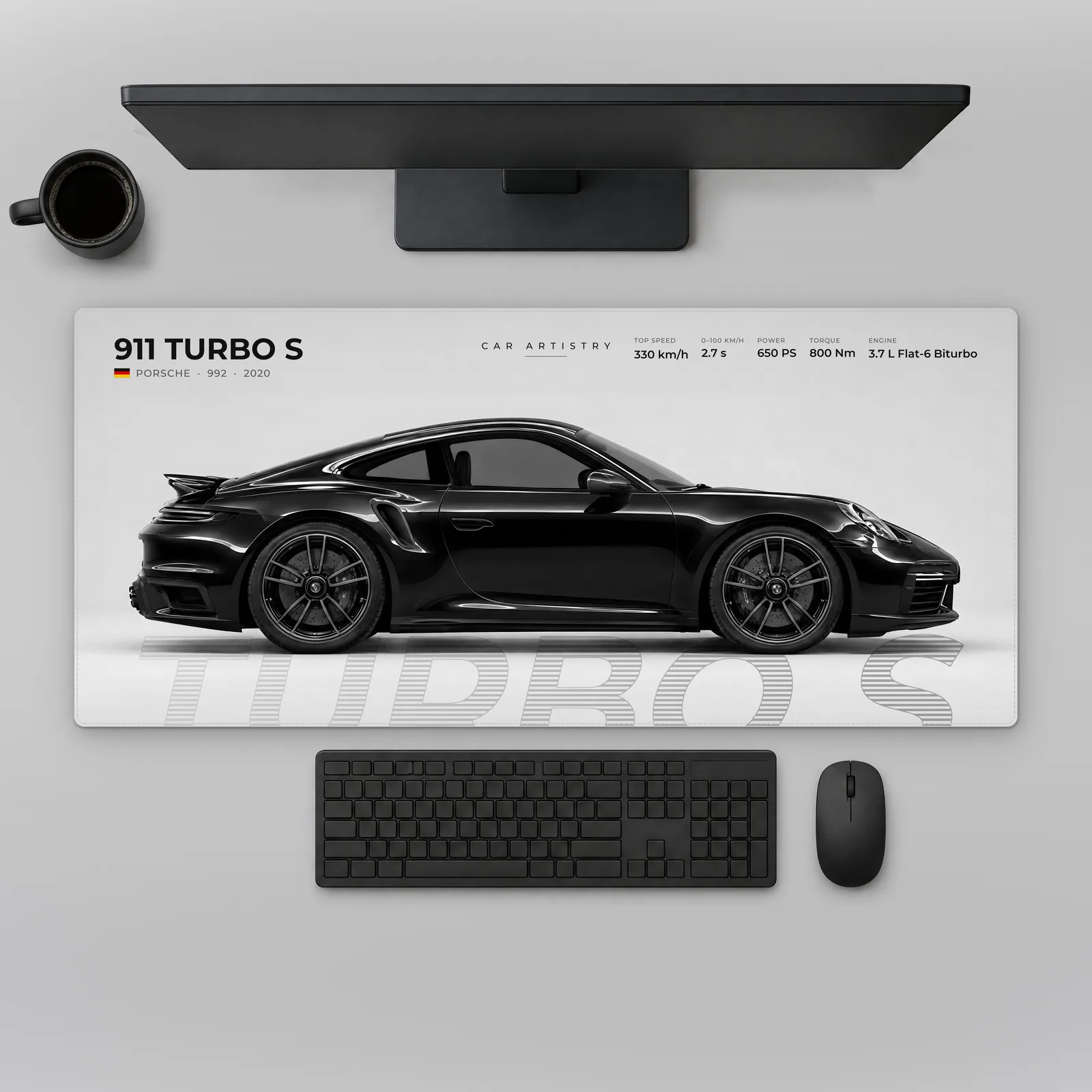 Porsche 911 Turbo S (992) – Profile Series Mousepad