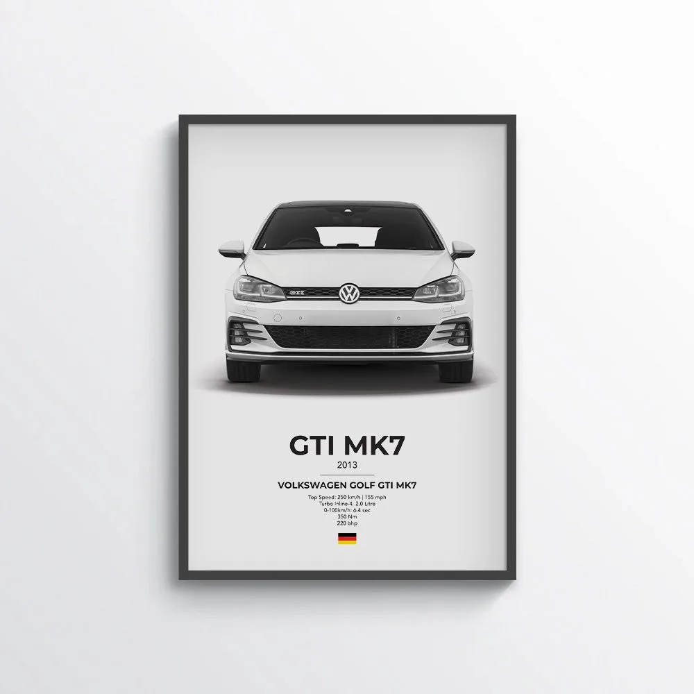 VW Golf GTI Mk7 Poster
