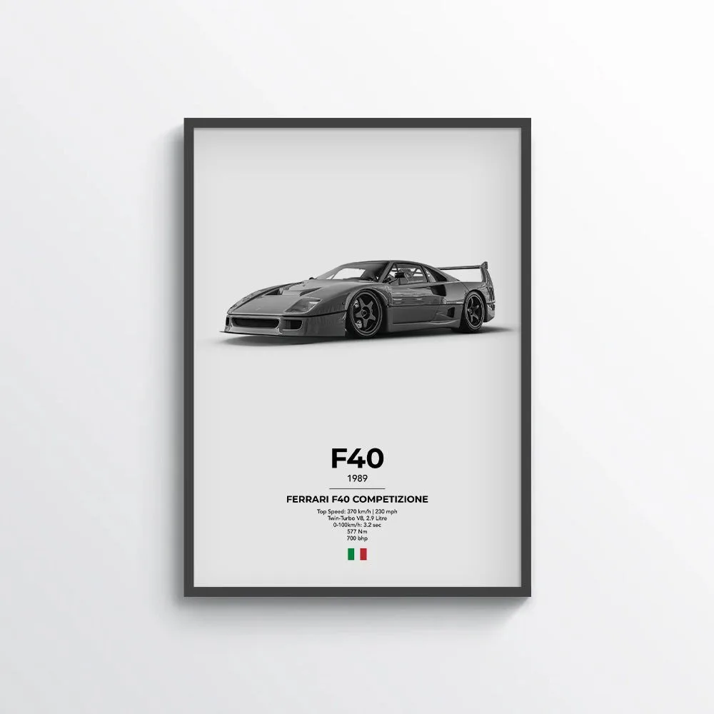Ferrari F40 Competizione Poster