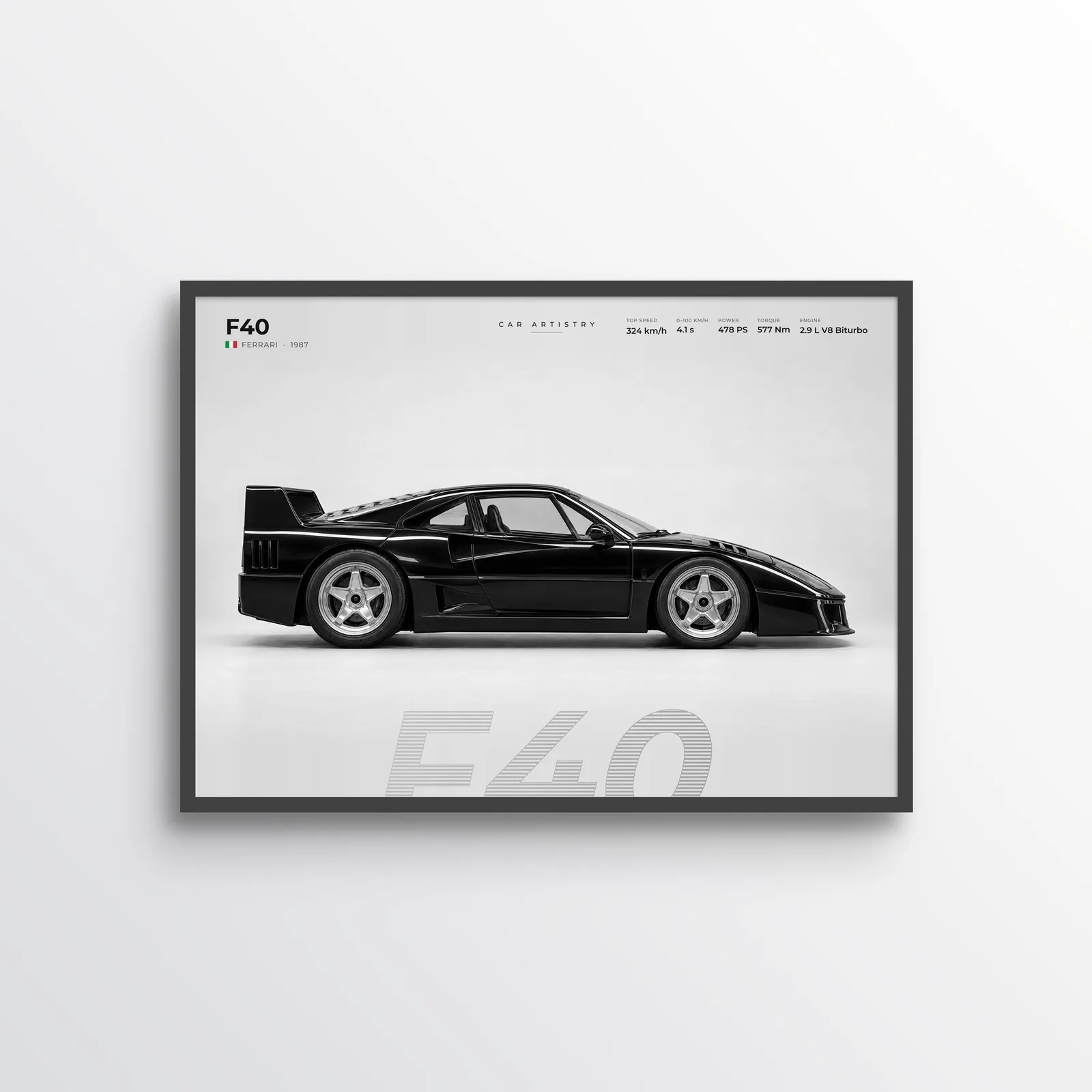 Ferrari F40 – Profile Series Poster