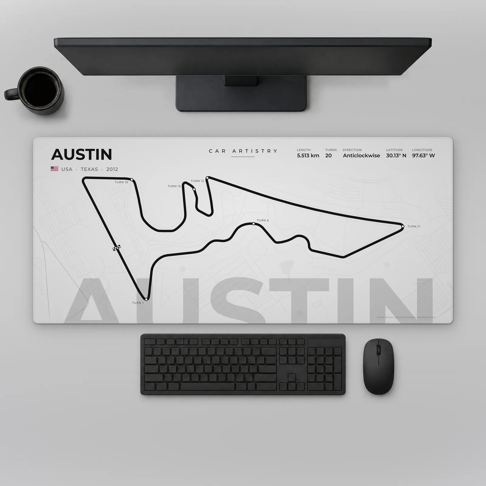 Austin Racetrack – Profile Series Mauspad